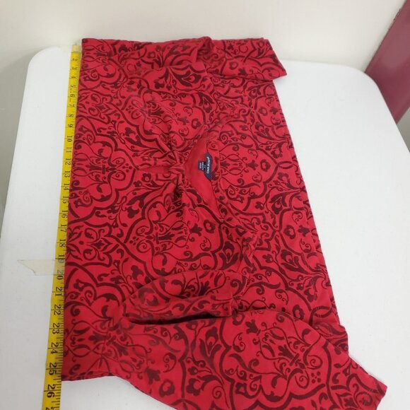 Lands End Womens Whimsigoth Velvet Burnout Top Size 2X Red Bow Keyhole Holiday - Picture 6 of 9